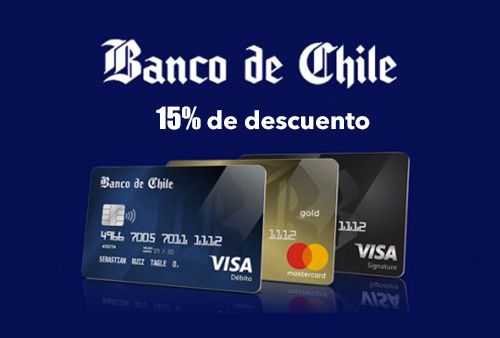 15% descuento clientes Banco de Chile