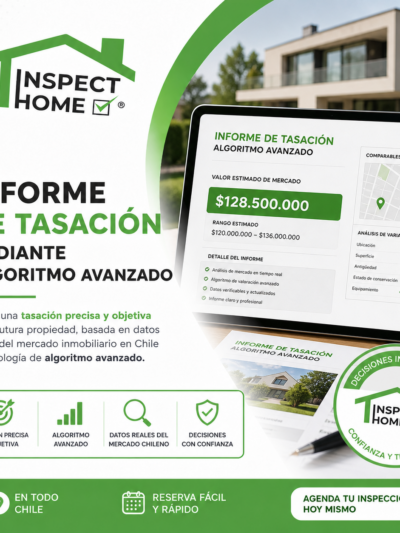 Tasación inmobiliaria en Chile, Tasación de viviendas usadas, Tasación de propiedades nuevas, Informe de tasación inmobiliaria, Valoración de propiedades en Chile